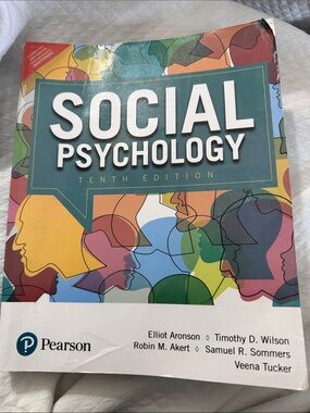 Social Psychology 10th Edition - Aronson, Wilson, Akert - Softcover Textbook
